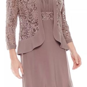 New: R&M Richards  Mocha Jacket Dress. Size 18.